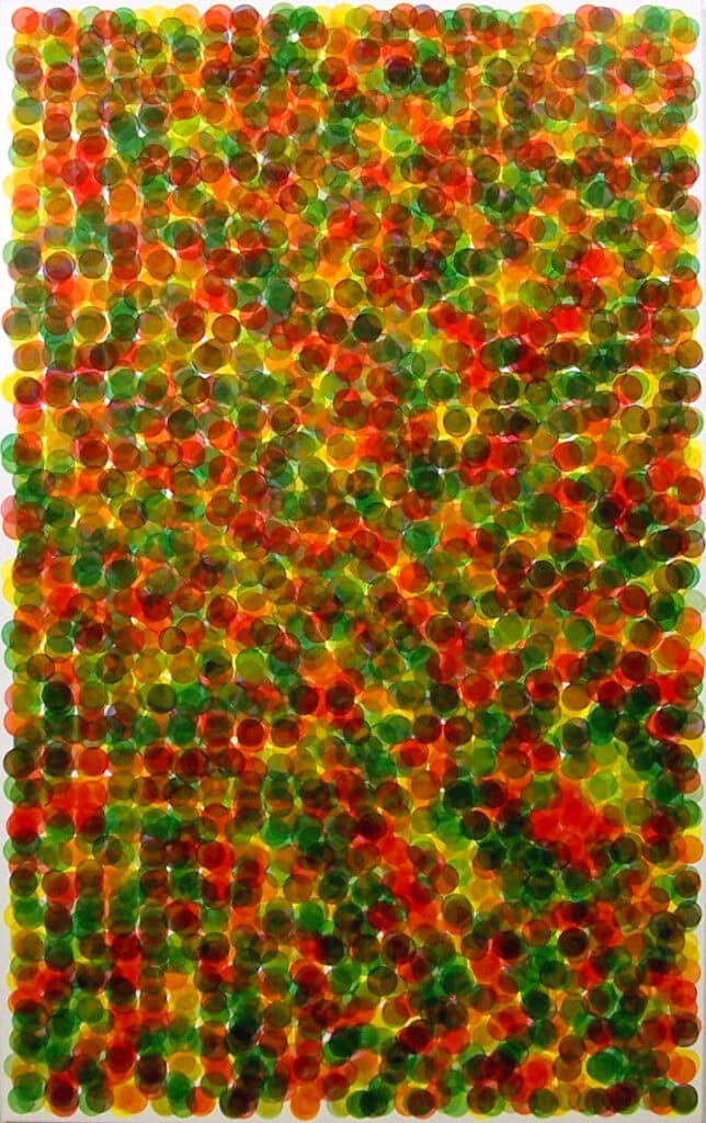Colorfield Fifty-Three, 2006, oil on french polyester, 80 × 50 in, abstract painting by Stephen Giannetti, Davis California