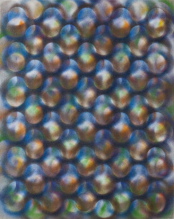 Pond, 2011, acrylic on linen, 20 × 16 in, abstract painting by Stephen Giannetti, Davis California