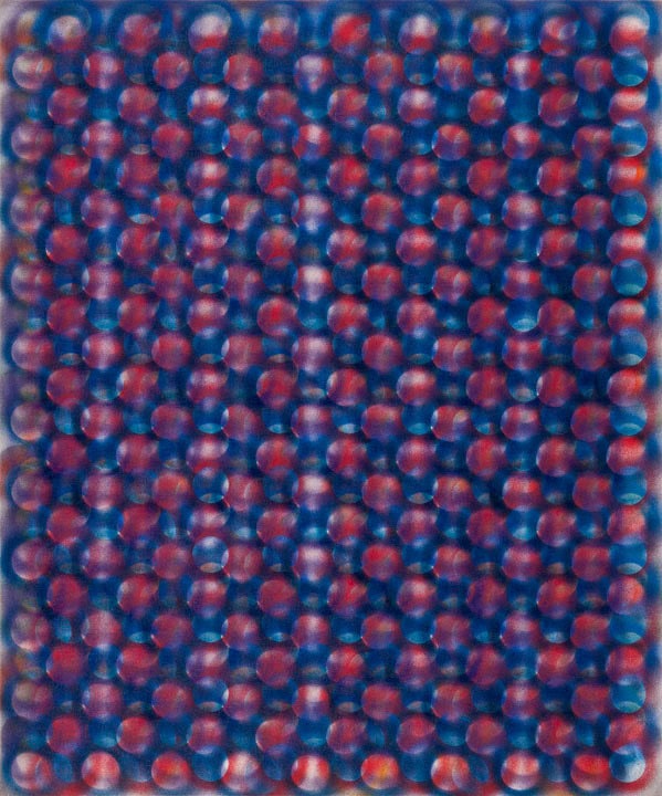 Purple Hum, 2011, acrylic on linen, 36 × 30 in, abstract painting by Stephen Giannetti, Davis California
