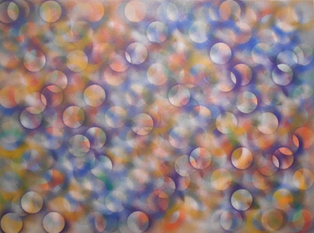 Solo For Blue Maui, 2015, acrylic on linen, 18 × 24 in, abstract painting by Stephen Giannetti, Davis California