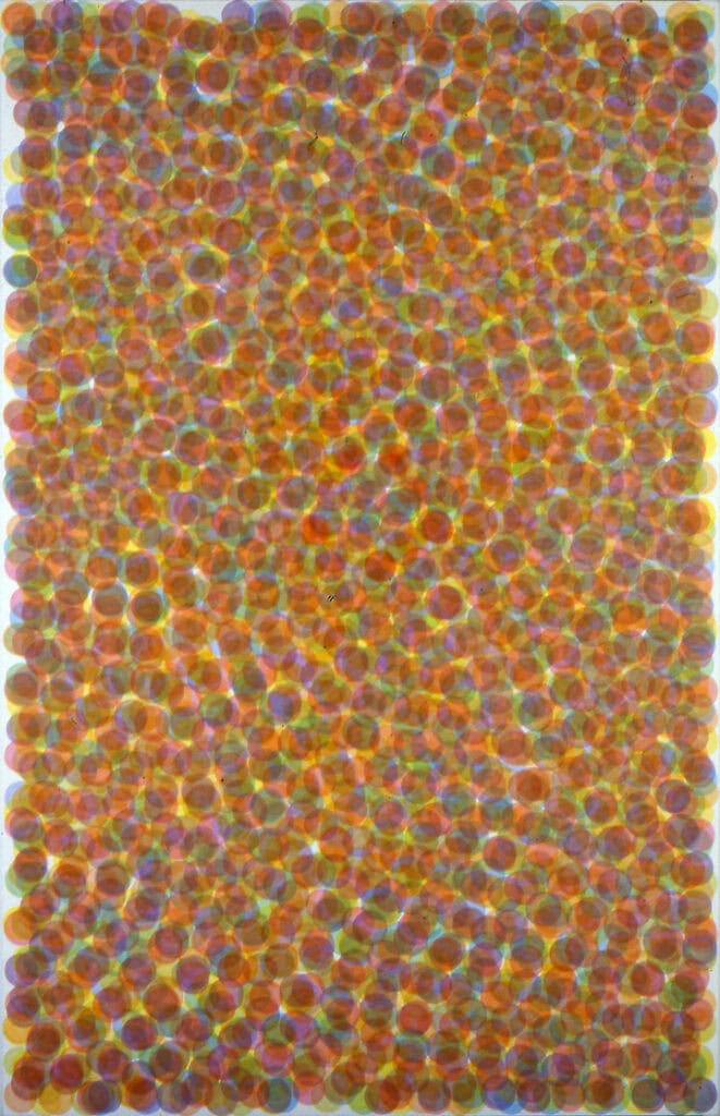 Spectrum Sequence — Purple, 2002, oil on french polyester, 70 × 45 in, abstract painting by Stephen Giannetti, Davis California