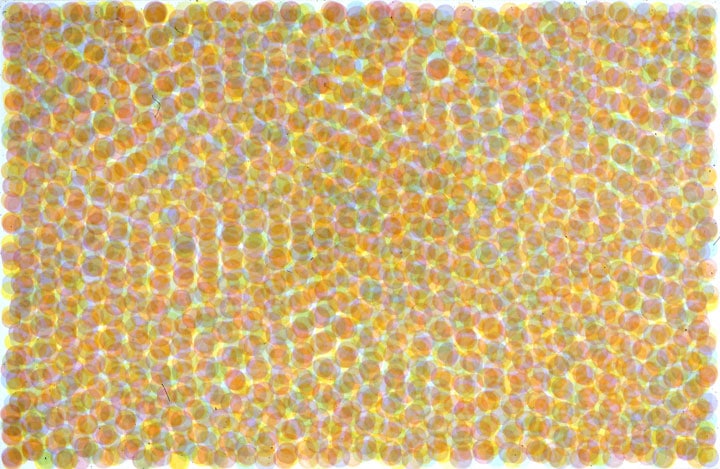 Spectrum Sequence — Yellow, 2002, oil on french polyester, 45 × 70 in, abstract painting by Stephen Giannetti, Davis California