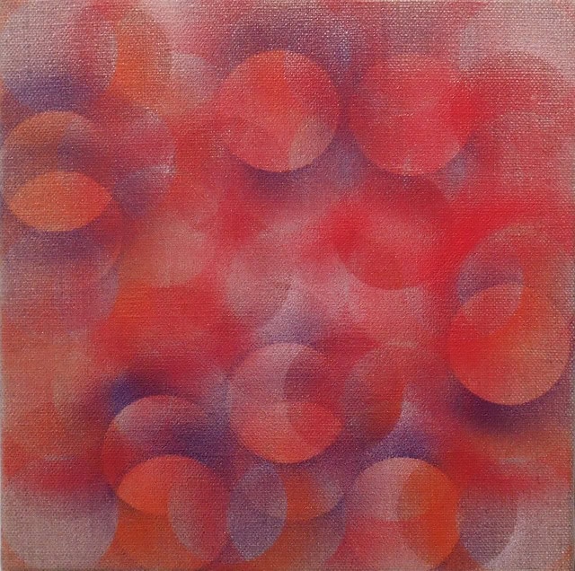 Valentine, 2015, acrylic on linen, 8 × 8 in, abstract painting by Stephen Giannetti, Davis California